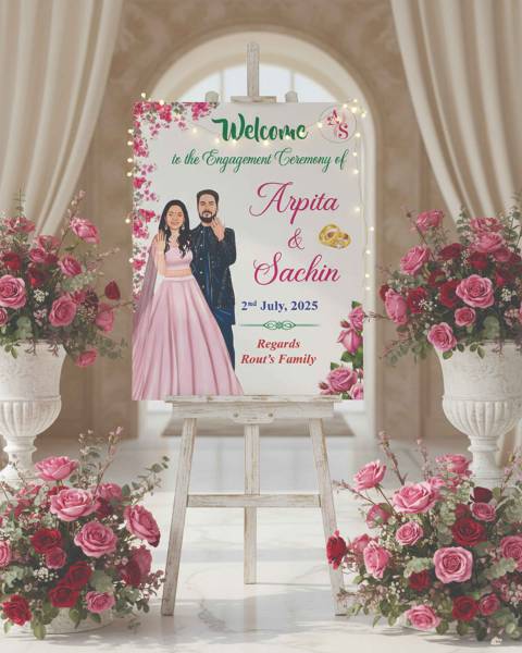 thumbnail Ring Ceremony Welcome Sign Board PSD Template 2x2.5 Ft